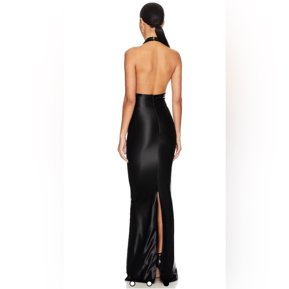 Retrofete Charity Black Gown Maxi Dress Halter Neck Party Formal Gala Prom Small - Picture 4 of 15